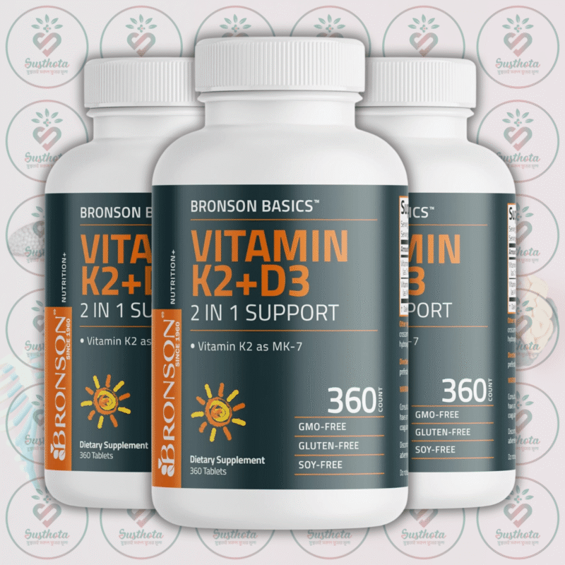 Bronson Basics Vitamin K2 Plus D3 (Mk7) - 360 Tablets In Bangladesh Image 02