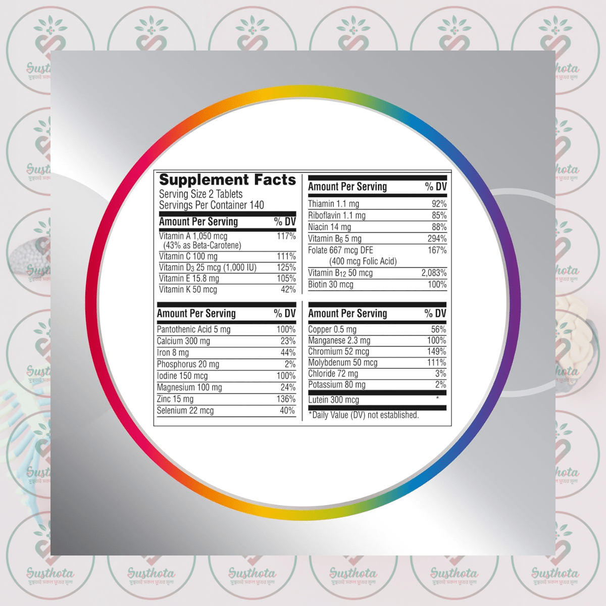 Centrum Minis Silver Women's Multivitamin For Women 50 Plus - 280 Tablets In Bangladesh Supplement Facts Centrum Minis Silver Women's Multivitamin For Women 50 Plus - 280 Tablets In Bangladesh Supplement Facts