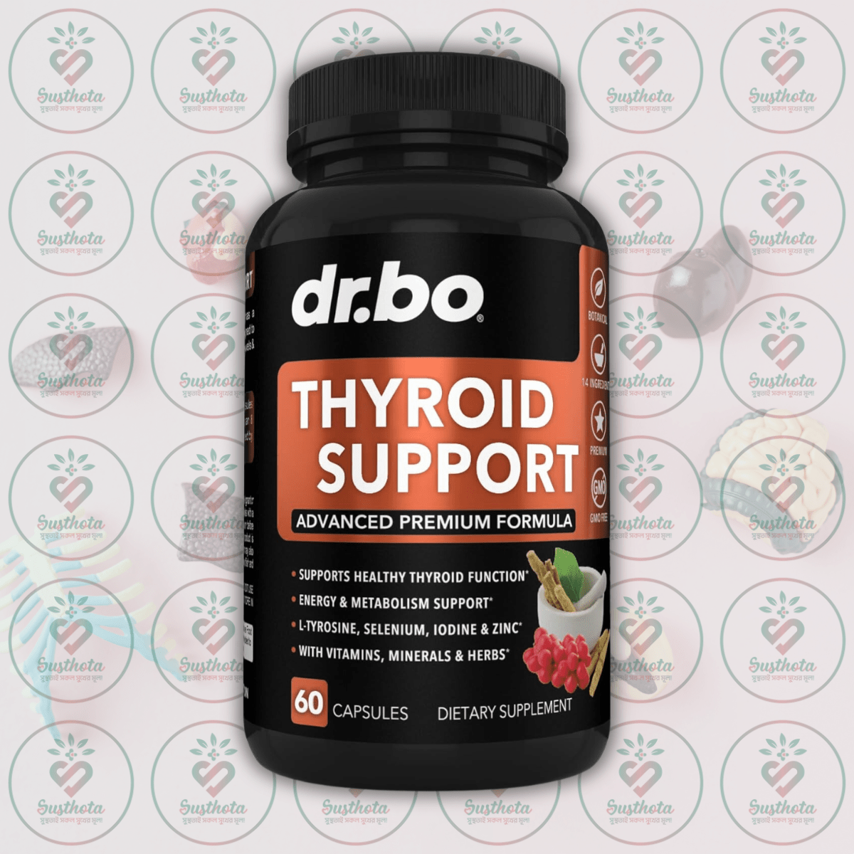 Dr. Bo Thyroid Support For Women &Amp; Men - 60 Capsules In Bangladesh Image 01 Dr. Bo Thyroid Support For Women &Amp; Men - 60 Capsules In Bangladesh Image 01