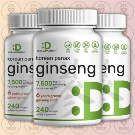 Deal Supplement Korean Red Panax Ginseng Root Extract - 7,500mg - 240 Softgels in Bangladesh Image 02