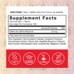 FORCE FACTOR Caffeine Pills - 200mg - 100 Tablets in Bangladesh Supplement Facts