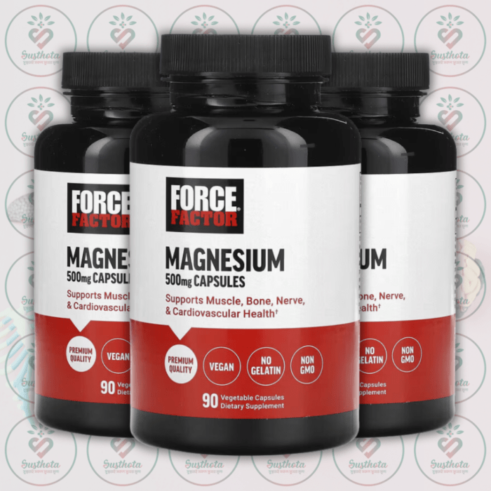 Force Factor Magnesium - 500Mg - 90 Vegetable Capsules In Bangladesh Image 02
