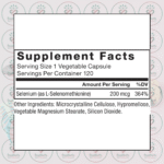 Force Factor Selenium - 200 mcg - 120 Vegetable Capsules in Bangladesh Supplement Facts
