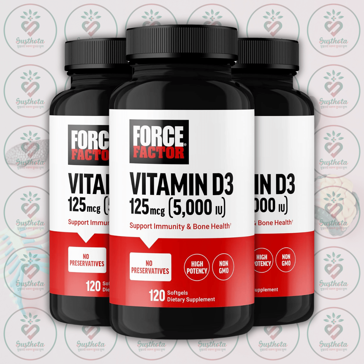 Force Factor Vitamin D3 – 125 Mcg – 5000 Iu – 120 Softgels In Bangladesh Image 02 Force Factor Vitamin D3 – 125 Mcg – 5000 Iu – 120 Softgels In Bangladesh Image 02