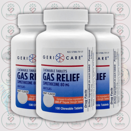 GeriCare Simethicone Chewable Gas-Relief Tablets – 80mg – 100 Tablets in Bangladesh Image 02
