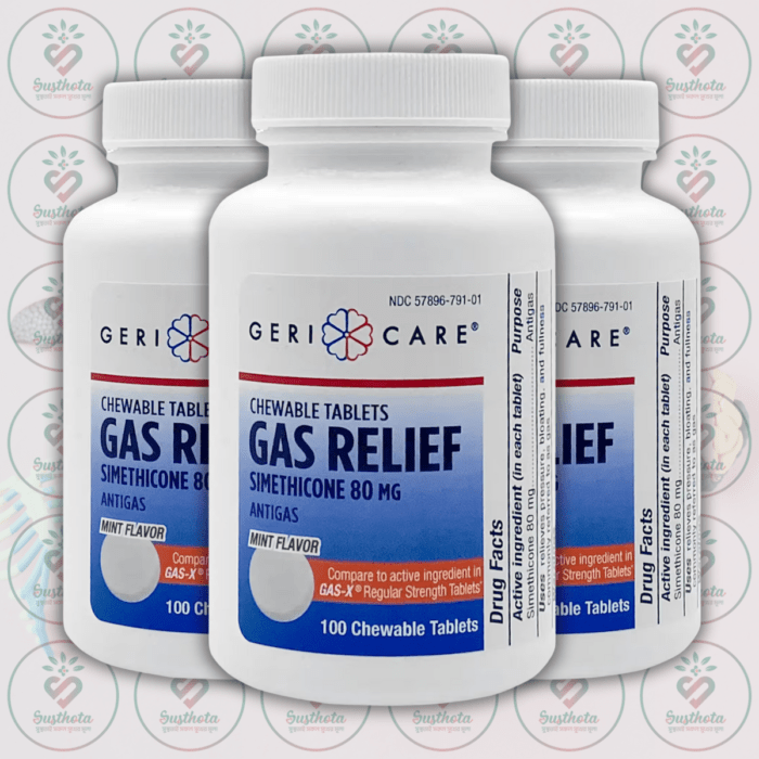 Gericare Simethicone Chewable Gas-Relief Tablets – 80Mg – 100 Tablets In Bangladesh Image 02