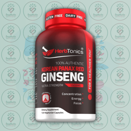 Herbtonics Korean Red Panax Ginseng – 1500mg – 120 Vegetarian Capsules in Bangladesh Image 01