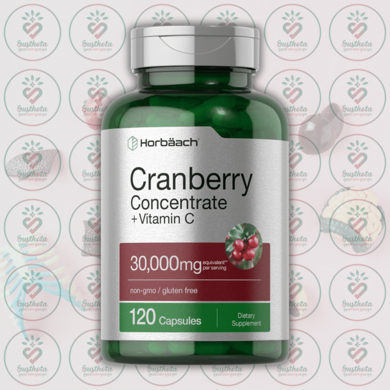Horbäach Cranberry Concentrate Extract + Vitamin C – 30,000Mg – 120 Quick Release Capsules In Bangladesh Image 01