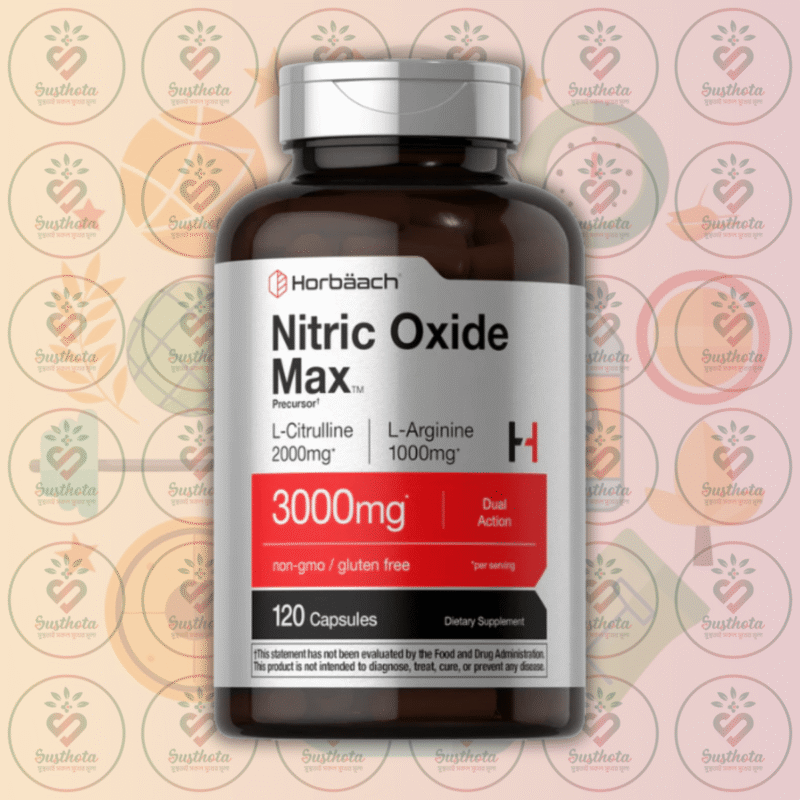 Horbäach Nitric Oxide Max - 3000Mg - 120 Capsules In Bangladesh Image 01