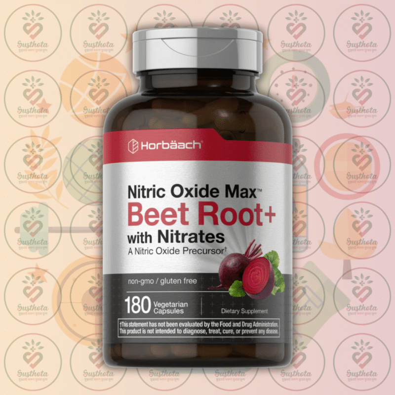Horbäach Nitric Oxide Max Beet Root+ – 3000 Mg – 180 Vegetarian Capsules In Bangladesh Image 01
