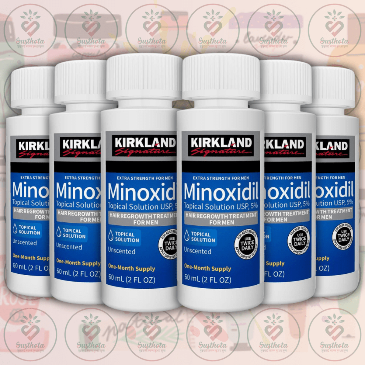 Kirkland Minoxidil For Men Hair Regrowth Treatment – 5% Extra Strength – 60 Ml – 6 Bottles Pack In Bangladesh Image 02 Kirkland Minoxidil For Men Hair Regrowth Treatment – 5% Extra Strength – 60 Ml – 6 Bottles Pack In Bangladesh Image 02
