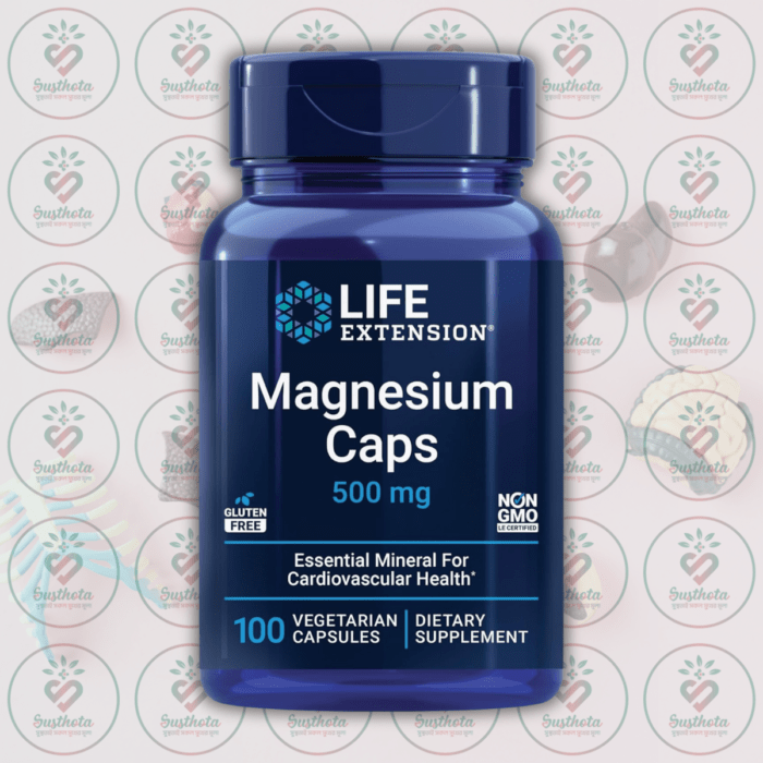 Life Extension Magnesium Caps – 500 Mg – 100 Vegetarian Capsules In Bangladesh Image 01