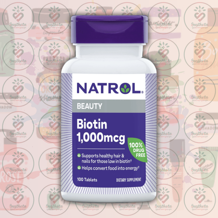 Natrol Beauty Biotin – 1000Mcg – 100 Tablets In Bangladesh Image 01