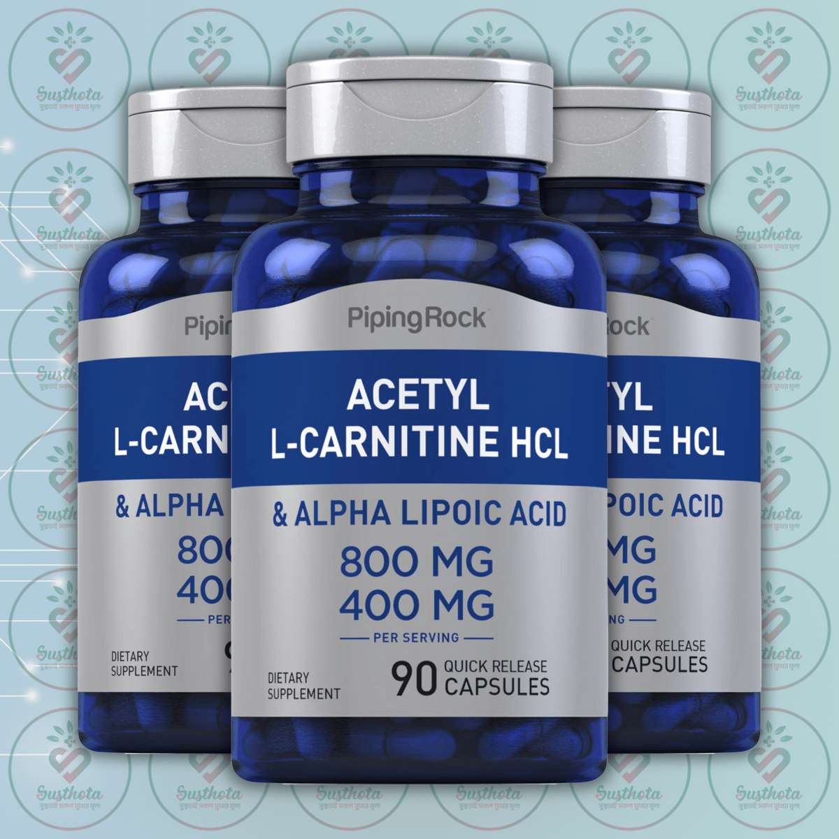 Piping Rock Acetyl L-Carnitine 800 Mg &Amp; Alpha Lipoic Acid 400 Mg - 90 Quick Release Capsules In Bangladesh Image 02 Piping Rock Acetyl L-Carnitine 800 Mg &Amp; Alpha Lipoic Acid 400 Mg - 90 Quick Release Capsules In Bangladesh Image 02