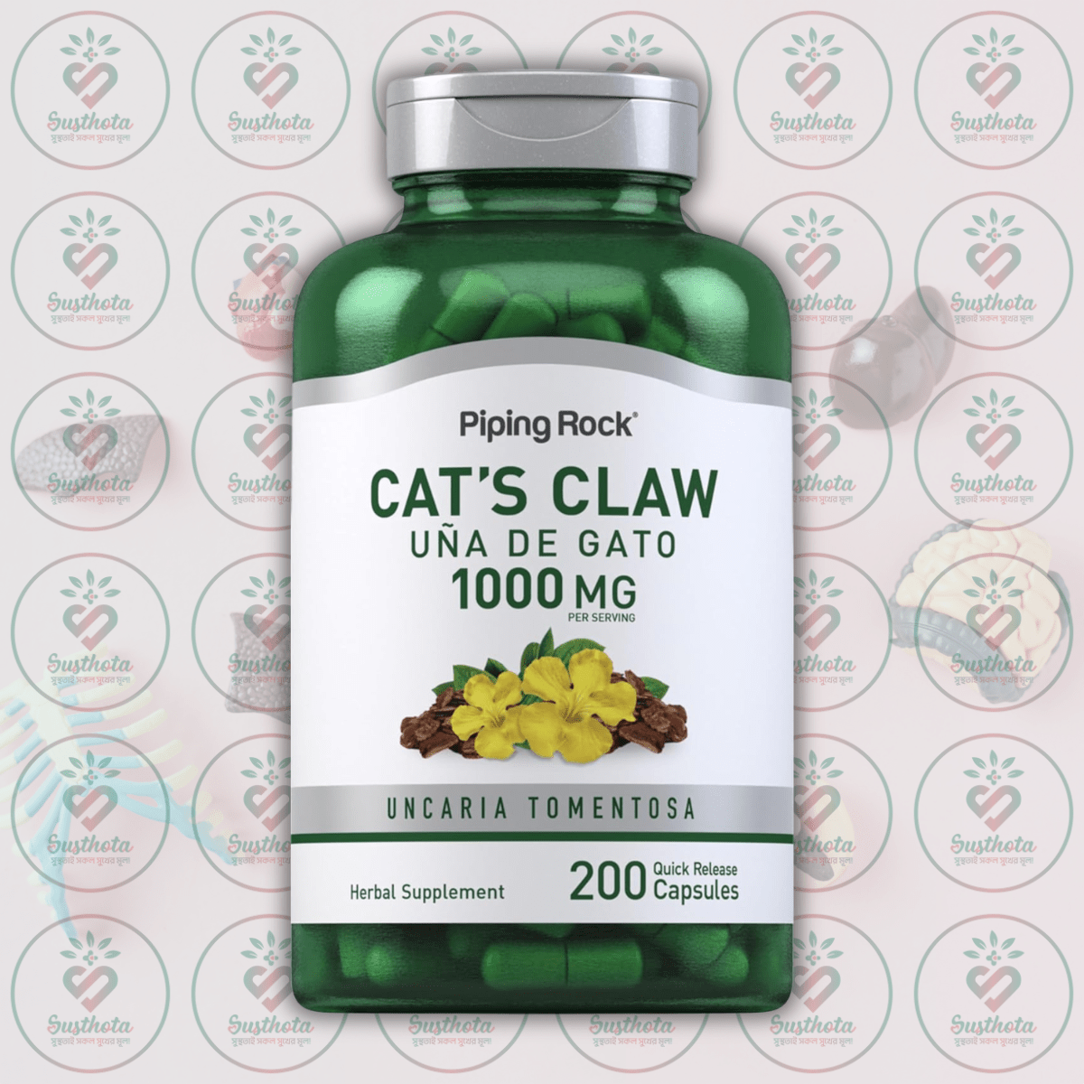 Piping Rock Cat's Claw (Una De Gato) - 1000 Mg - 200 Quick Release Capsules In Bangladesh Image 01 Piping Rock Cat's Claw (Una De Gato) - 1000 Mg - 200 Quick Release Capsules In Bangladesh Image 01