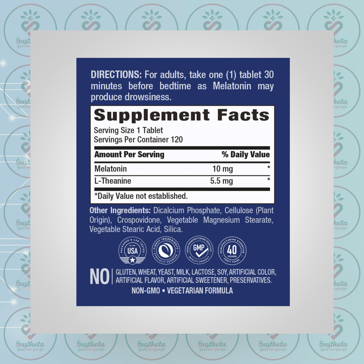 Piping Rock Enhanced Melatonin - 10 Mg - 120 Tablets In Bangladesh Supplement Facts Piping Rock Enhanced Melatonin - 10 Mg - 120 Tablets In Bangladesh Supplement Facts