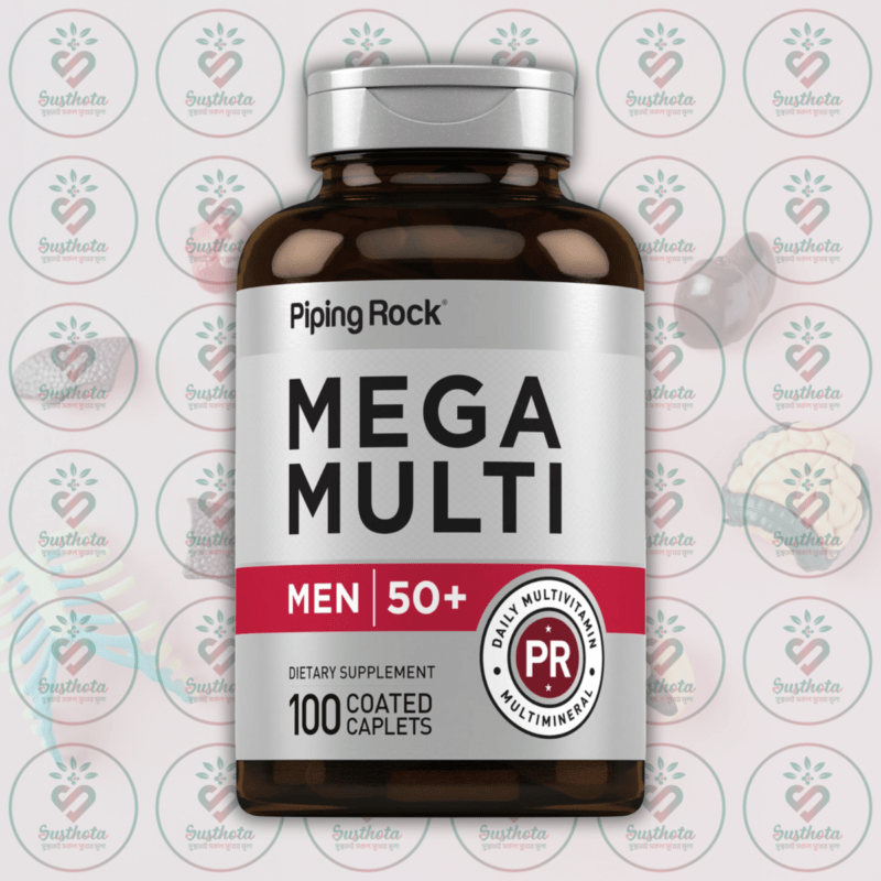 Piping Rock Mega Multi For Men 50 Plus - 100 Coated Caplets In Bangladesh Image 01