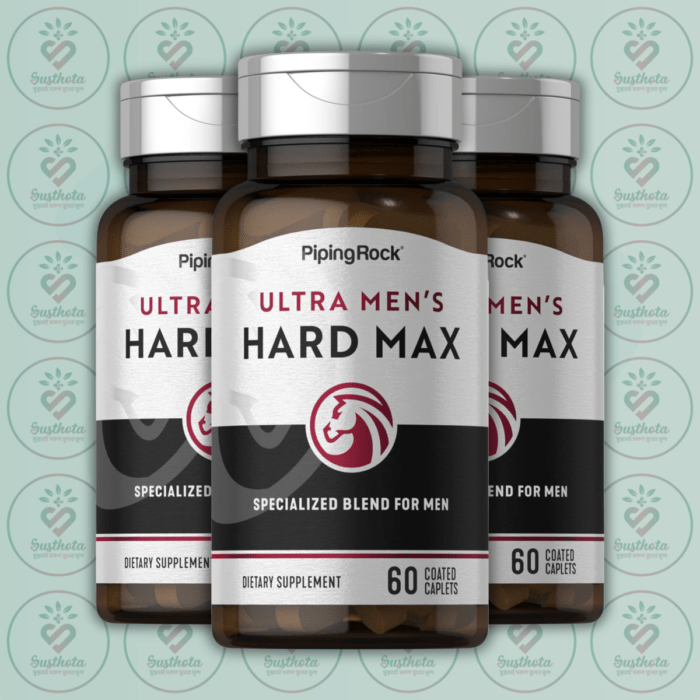 Piping Rock Ultra Men'S Hard Max Herbal Supplement - 60 Coated Caplets In Bangladesh Image 02