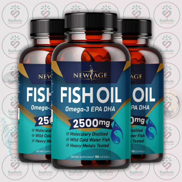 New Age Omega 3 Fish Oil - 2500 Mg - 90 Softgels In Bangladesh Image 02