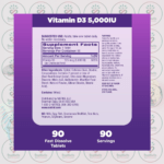 Natrol Vitamin D3 - 5,000 IU - 90 Fast Dissolve Tablets in Bangladesh Supplement Facts