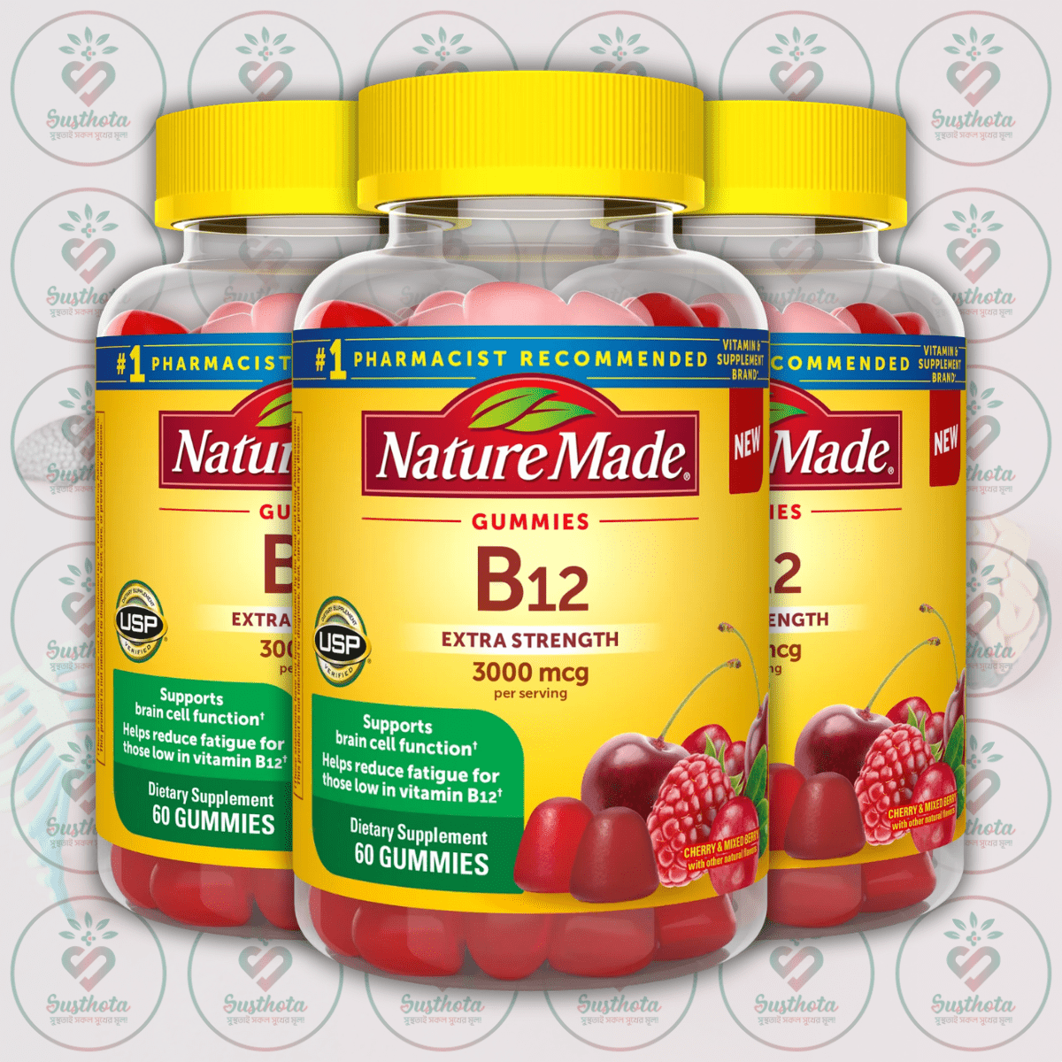 Nature Made Extra Strength Vitamin B12 - 3000 Mcg - 60 Gummies In Bangladesh Image 02 Nature Made Extra Strength Vitamin B12 - 3000 Mcg - 60 Gummies In Bangladesh Image 02