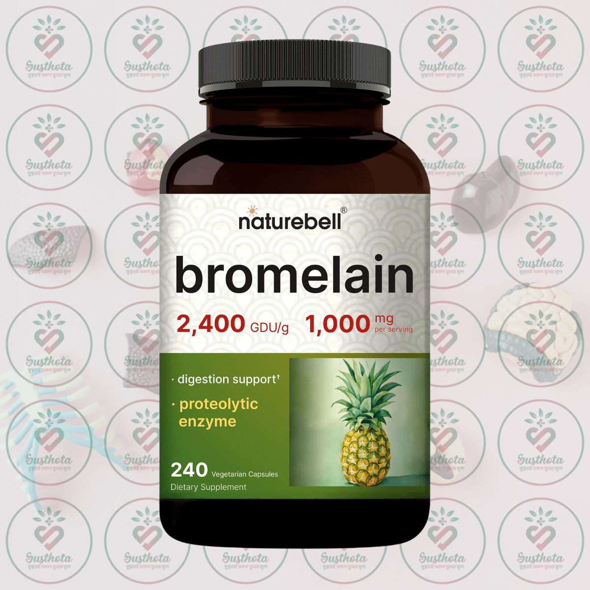 Naturebell Bromelain - 1000Mg - 240 Veggie Capsules In Bangladesh Image 01 Naturebell Bromelain - 1000Mg - 240 Veggie Capsules In Bangladesh Image 01
