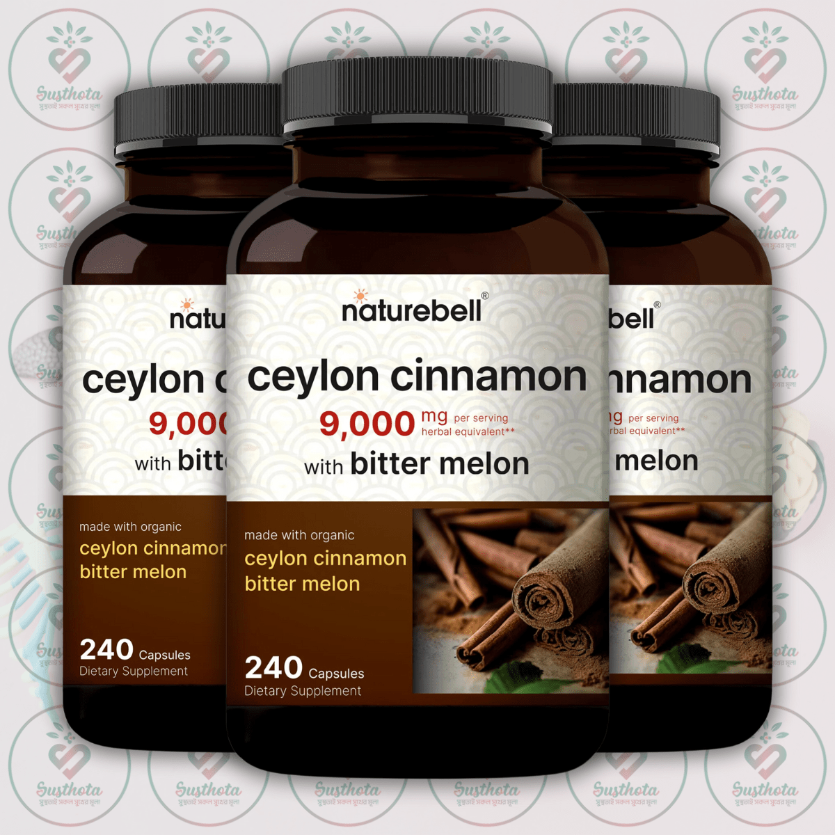 Naturebell Ceylon Cinnamon - 9000Mg - 240 Capsules In Bangladesh Image 02 Naturebell Ceylon Cinnamon - 9000Mg - 240 Capsules In Bangladesh Image 02