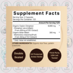 NatureBell Ceylon Cinnamon - 9000mg - 240 Capsules in Bangladesh Supplement Facts