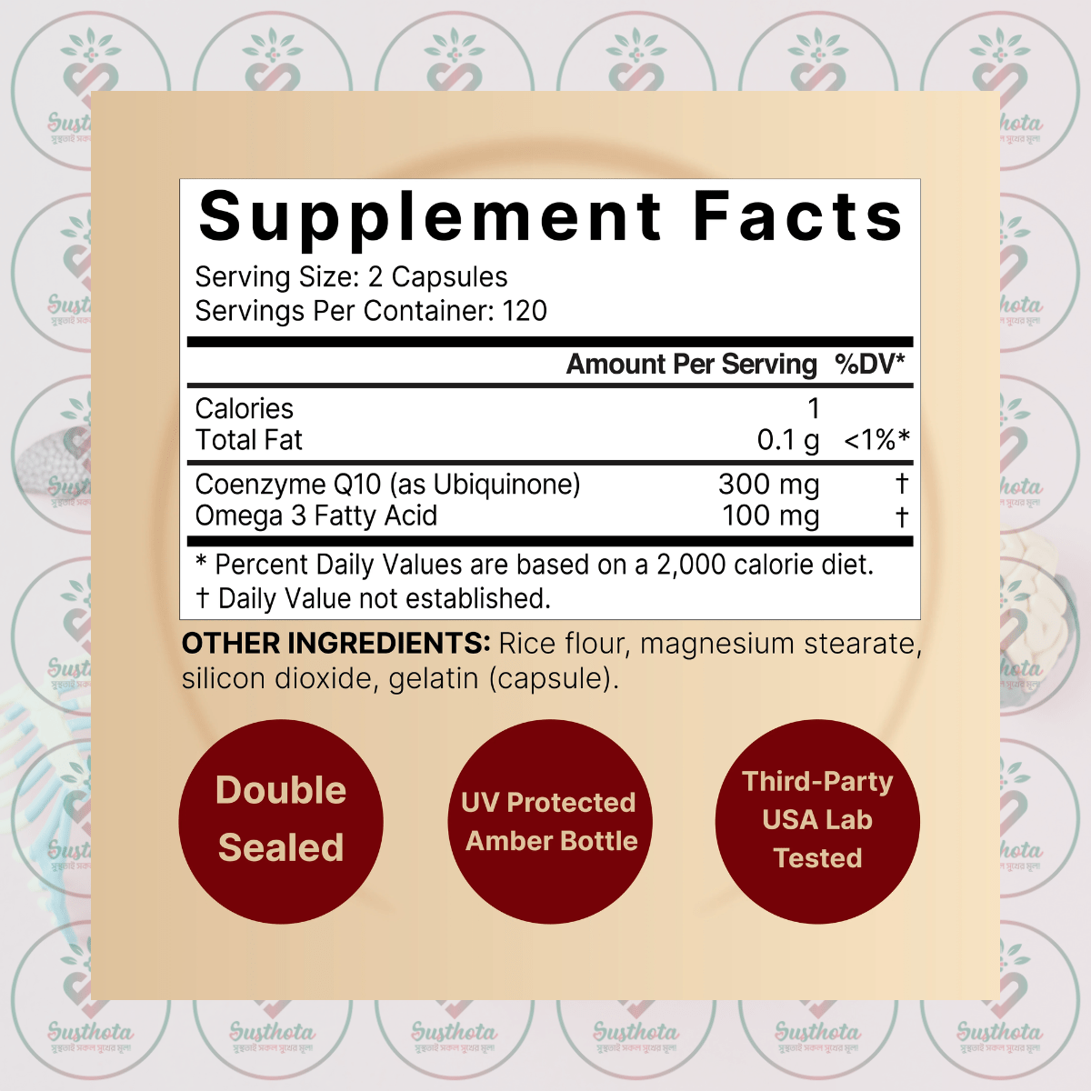 Naturebell Coq10 (Ubiquinone) - 300Mg - 240 Capsules In Bangladesh Supplement Facts Naturebell Coq10 (Ubiquinone) - 300Mg - 240 Capsules In Bangladesh Supplement Facts