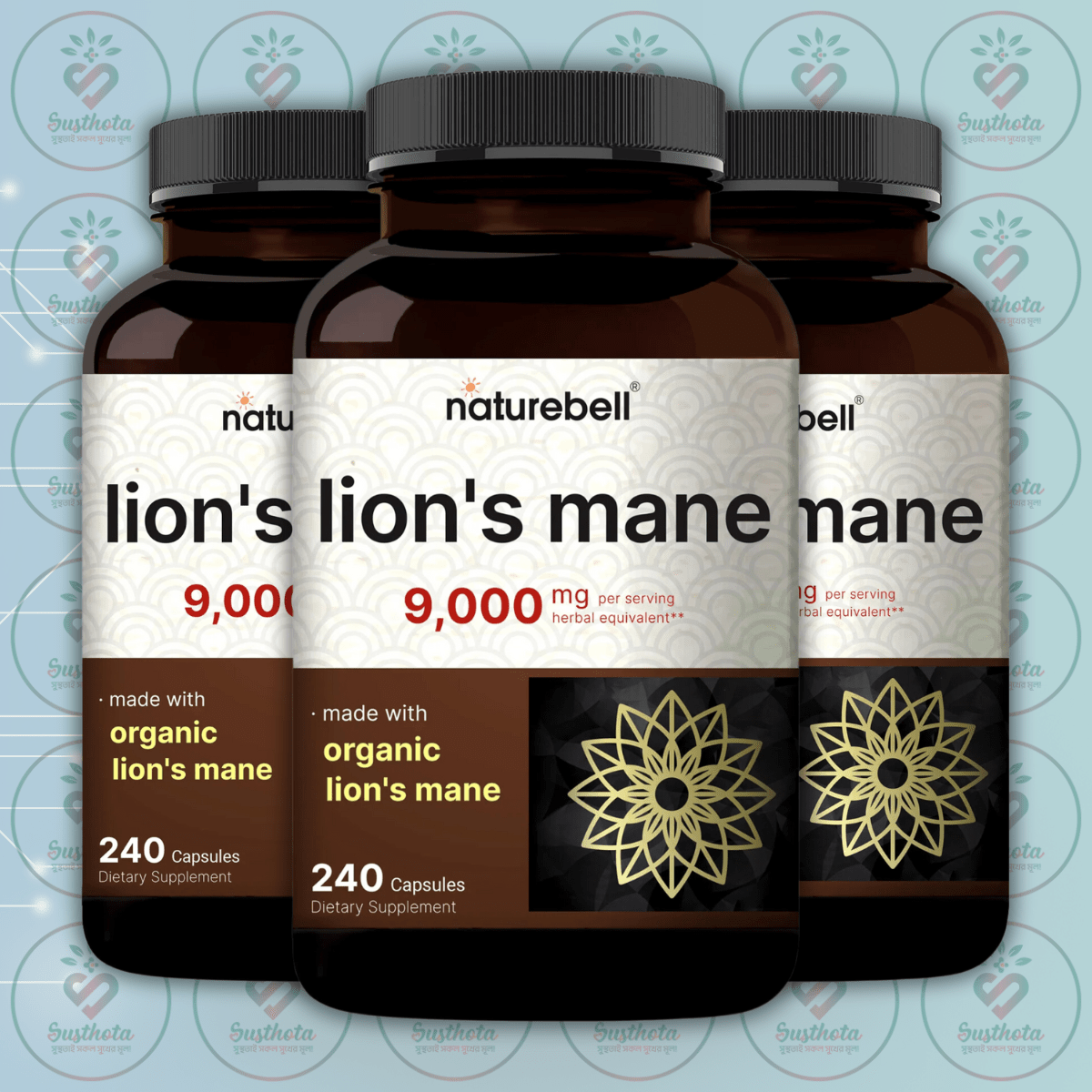Naturebell Lions Mane - 9,000Mg - 240 Capsules In Bangladesh Image 02 Naturebell Lions Mane - 9,000Mg - 240 Capsules In Bangladesh Image 02