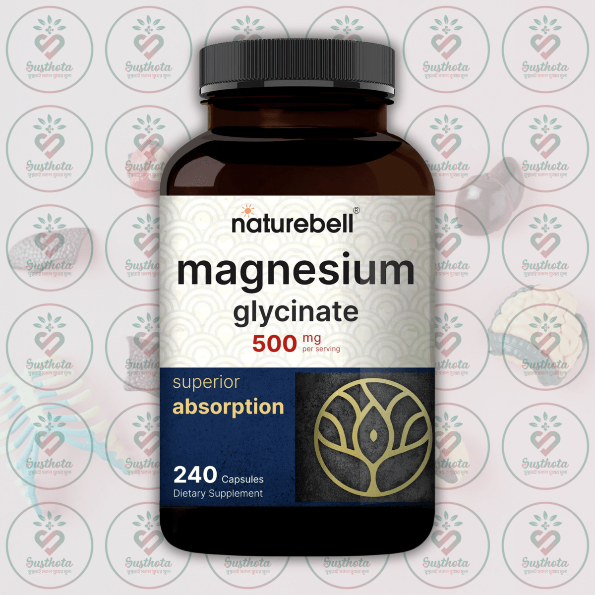 Naturebell Magnesium Glycinate - 500Mg - 240 Capsules In Bangladesh Image 01 Naturebell Magnesium Glycinate - 500Mg - 240 Capsules In Bangladesh Image 01