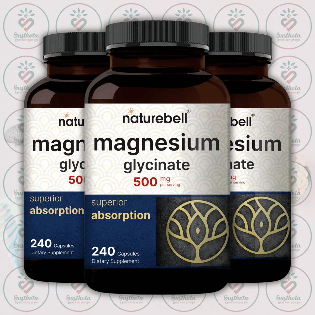 Naturebell Magnesium Glycinate - 500Mg - 240 Capsules In Bangladesh Image 02 Naturebell Magnesium Glycinate - 500Mg - 240 Capsules In Bangladesh Image 02