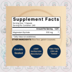 NatureBell Magnesium Glycinate - 500mg - 240 Capsules in Bangladesh Supplement Facts