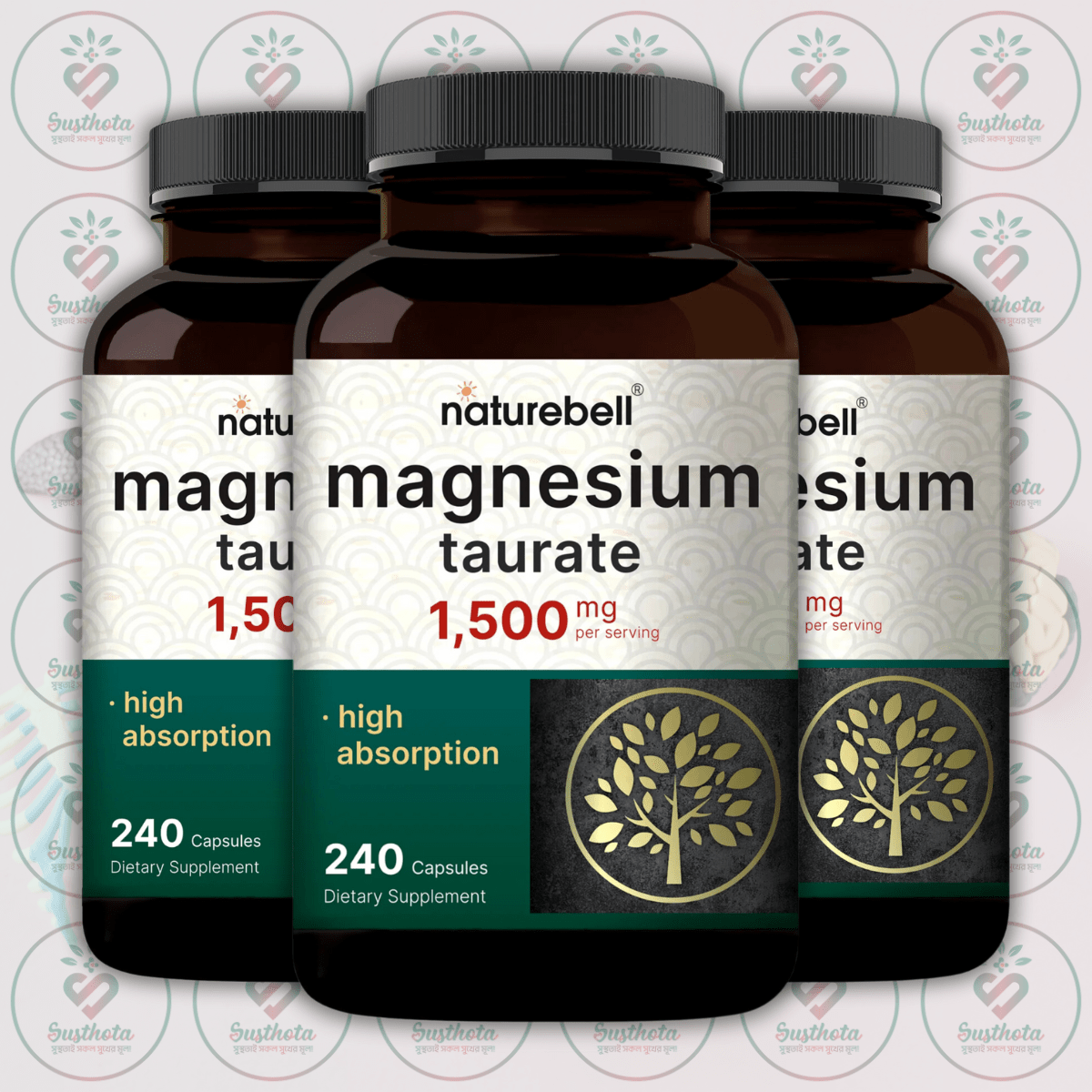 Naturebell Magnesium Taurate - 1,500Mg - 240 Capsules In Bangladesh Image 02 Naturebell Magnesium Taurate - 1,500Mg - 240 Capsules In Bangladesh Image 02