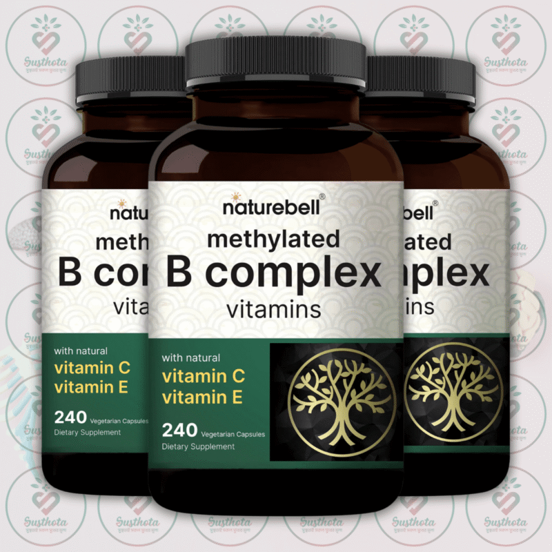 Naturebell Methylated B Complex Vitamins - 240 Vegetarian Capsules In Bangladesh Image 02