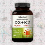 NatureBell Vitamin D3 - 10,000 IU + K2 - 200mcg - 240 Softgels in Bangladesh Image 01