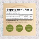 NatureBell Vitamin D3 - 10,000 IU + K2 - 200mcg - 240 Softgels in Bangladesh Supplement Facts