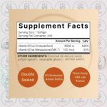NatureBell Vitamin D3 - 5,000 IU + K2 - 100mcg - 240 Softgels in Bangladesh Supplement Facts
