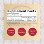 NatureBell Vitamin D3 - 50,000 IU - 180 Softgels in Bangladesh Supplement Facts