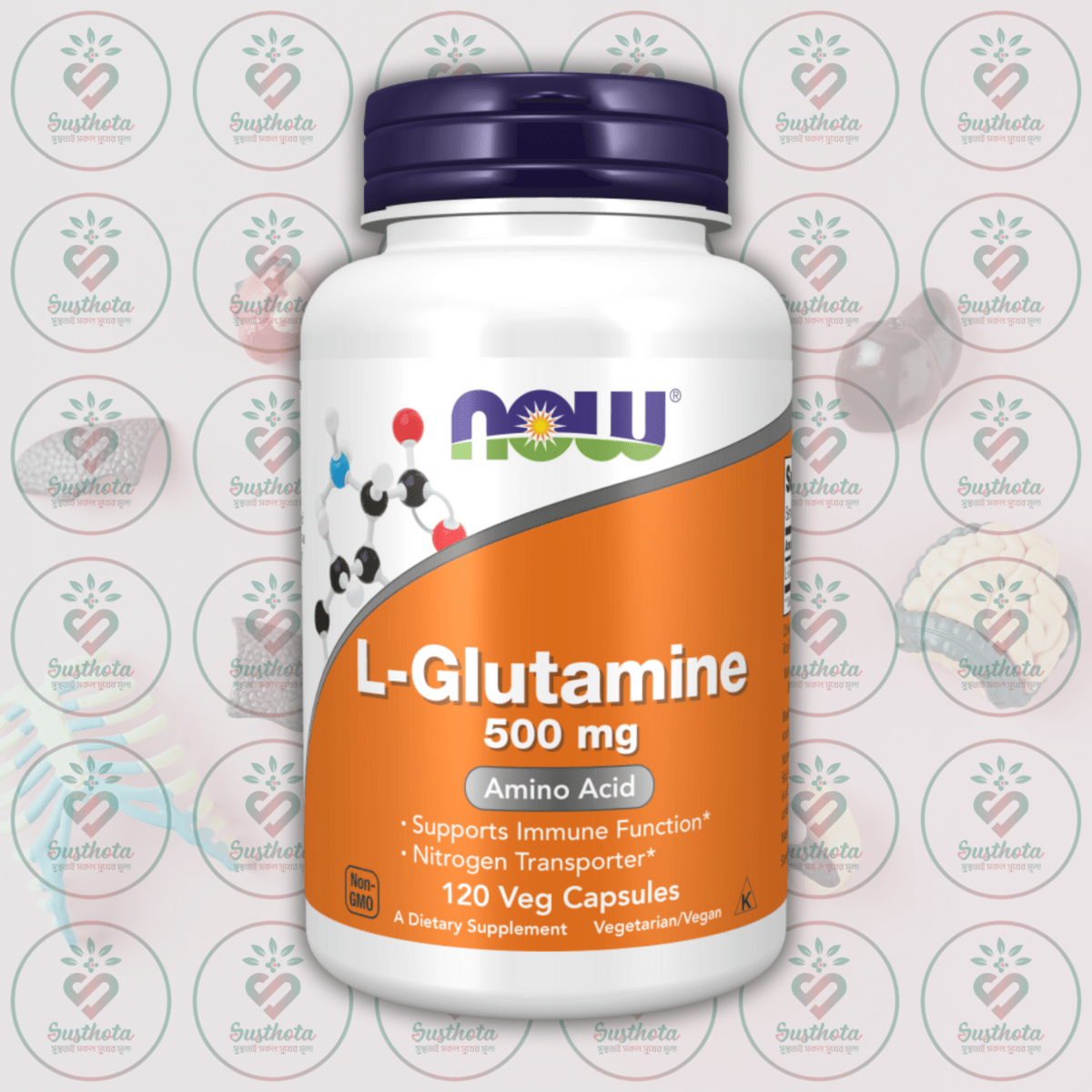 Now L-Glutamine - 500 Mg - 120 Veg Capsules In Bangladesh Image 01 Now L-Glutamine - 500 Mg - 120 Veg Capsules In Bangladesh Image 01