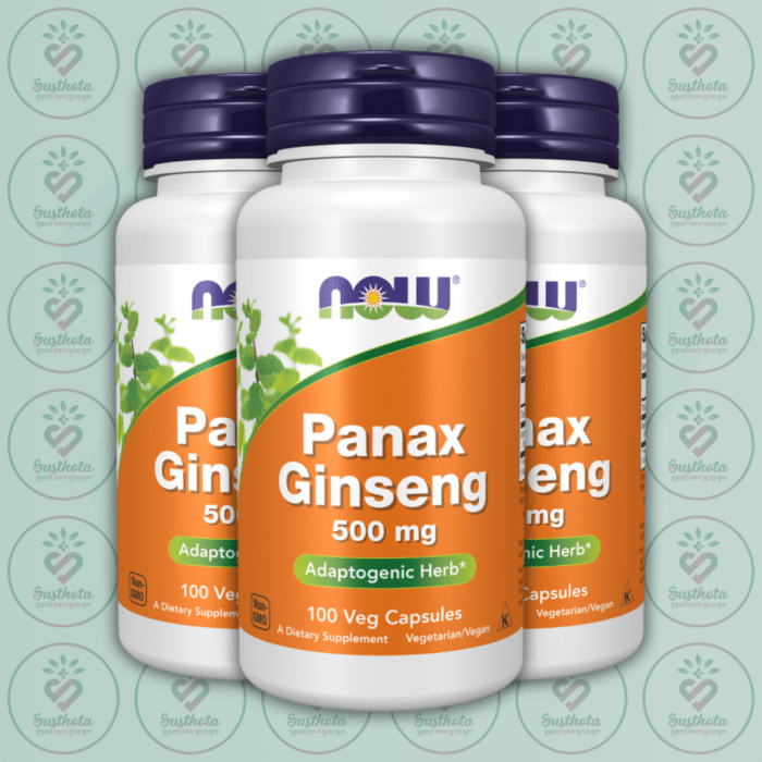 Now Panax Ginseng - 500 Mg - 100 Veg Capsules In Bangladesh Image 02