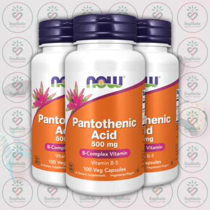 NOW Pantothenic Acid (B-Complex Vitamin) - 500mg - 100 Veg Capsules in Bangladesh Image 02