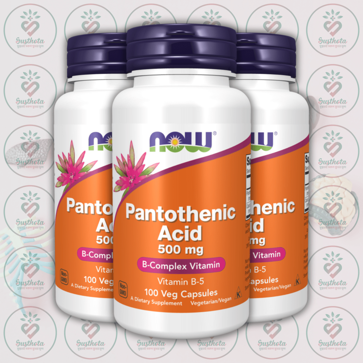 Now Pantothenic Acid (B-Complex Vitamin) - 500Mg - 100 Veg Capsules In Bangladesh Image 02 Now Pantothenic Acid (B-Complex Vitamin) - 500Mg - 100 Veg Capsules In Bangladesh Image 02