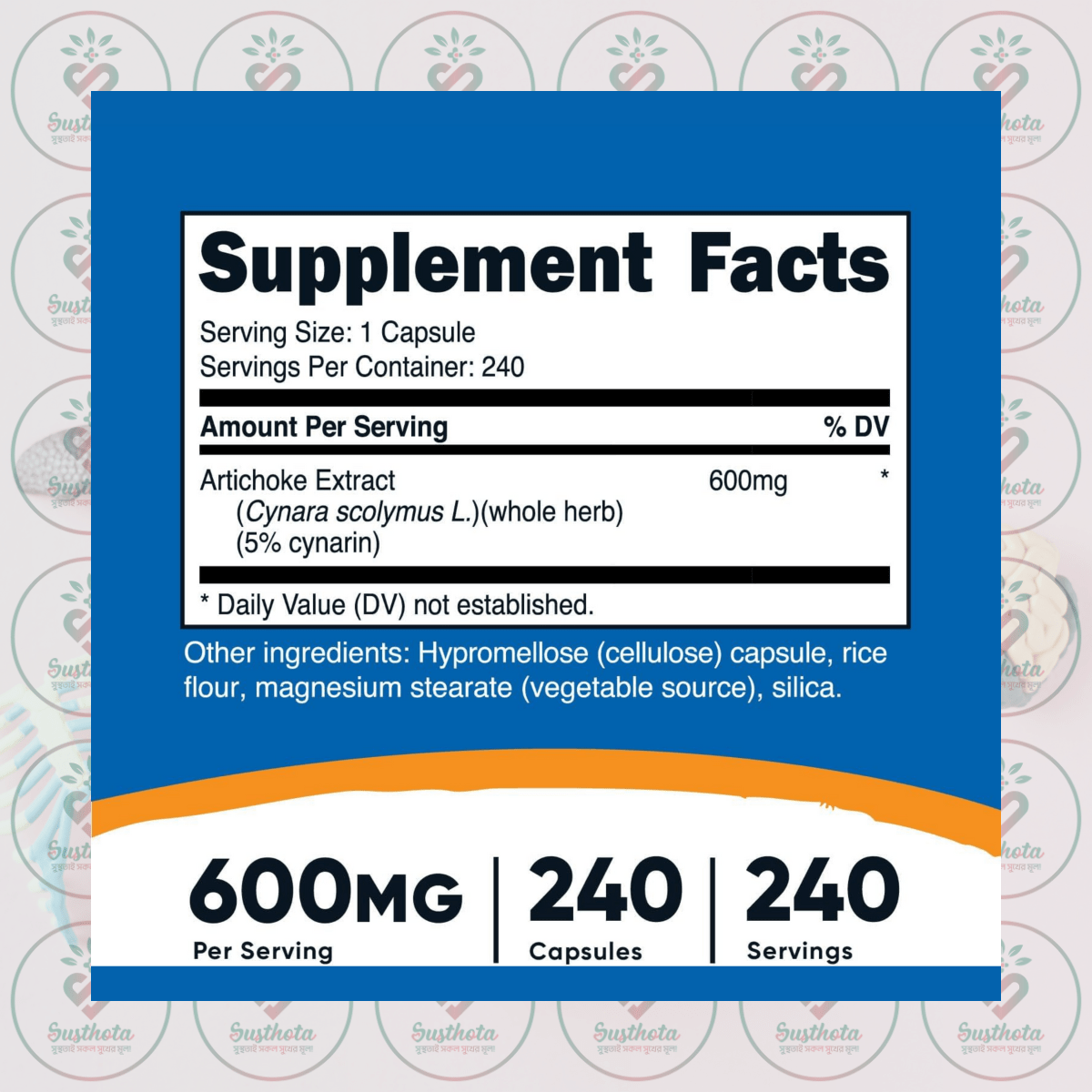 Nutricost Artichoke Extract - 600Mg - 240 Vegetarian Capsules In Bangladesh Supplement Facts Nutricost Artichoke Extract - 600Mg - 240 Vegetarian Capsules In Bangladesh Supplement Facts