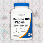 Nutricost Betaine HCl + Pepsin - 790mg - 240 Capsules in Bangladesh Image 01