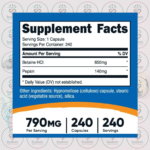 Nutricost Betaine HCl + Pepsin - 790mg - 240 Capsules in Bangladesh Supplement Facts