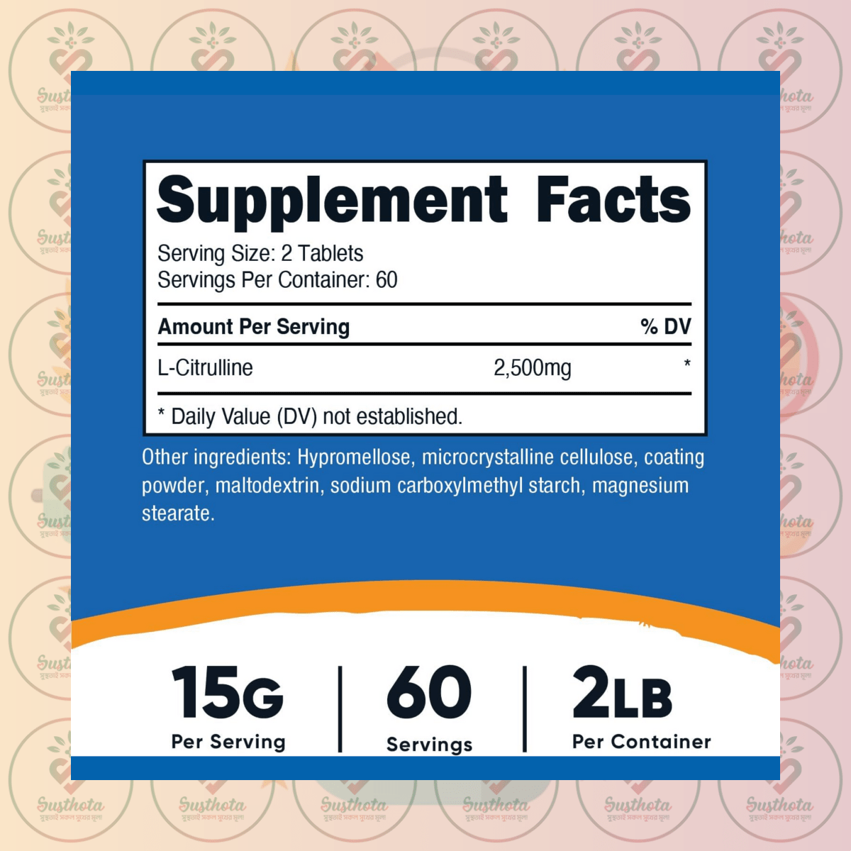 Nutricost L-Citrulline - 2500Mg - 120 Tablets In Bangladesh Supplement Facts Nutricost L-Citrulline - 2500Mg - 120 Tablets In Bangladesh Supplement Facts