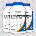 Nutricost L-Glutamine - 800mg - 180 Capsules in Bangladesh Image 02