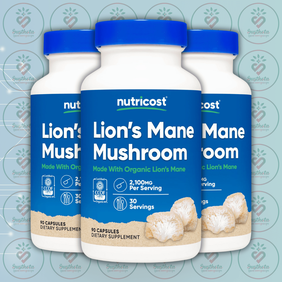 Nutricost Lion's Mane Mushroom - 2100Mg - 90 Capsules In Bangladesh Image 02 Nutricost Lion's Mane Mushroom - 2100Mg - 90 Capsules In Bangladesh Image 02