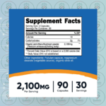 Nutricost Lion's Mane Mushroom - 2100mg - 90 Capsules in Bangladesh Supplement Facts